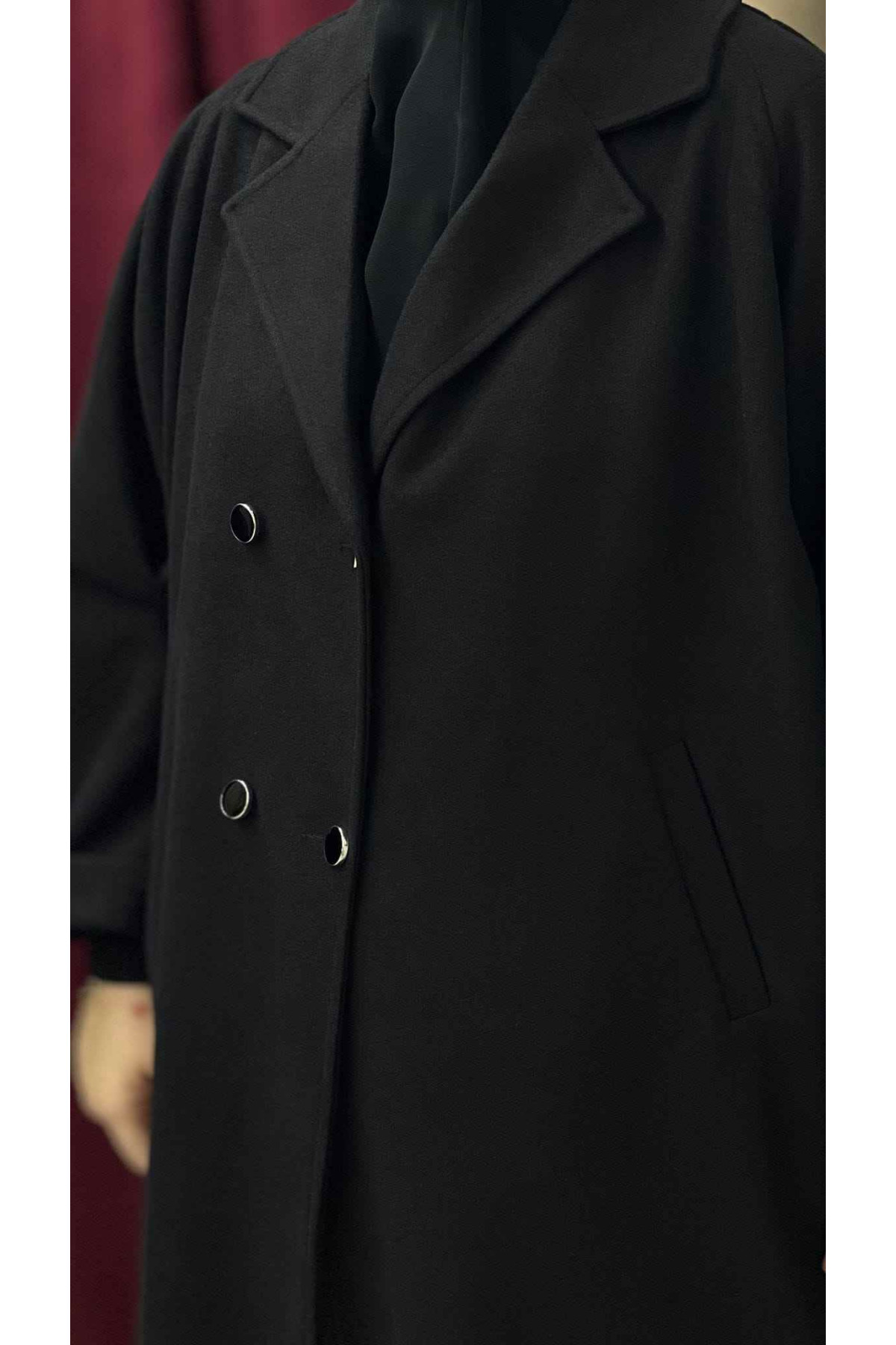 Ahyâr kaşe panço reglan kol detay