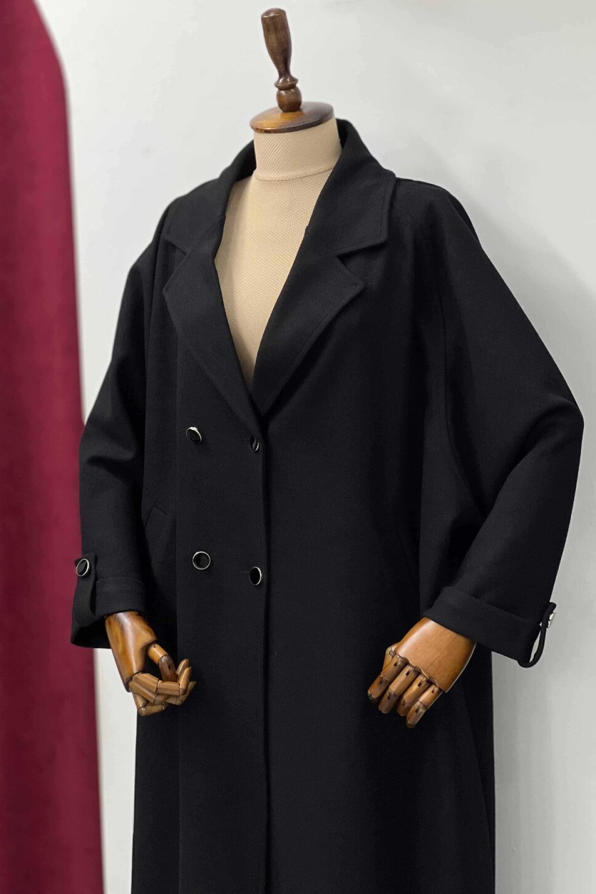 Ahyâr kaşe panço reglan kol detay