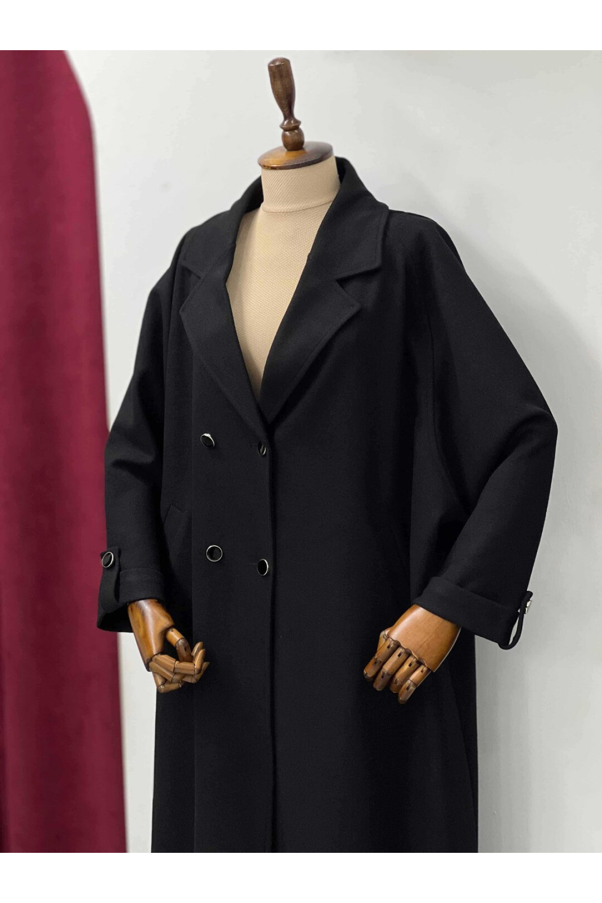 Ahyâr kaşe panço reglan kol detay