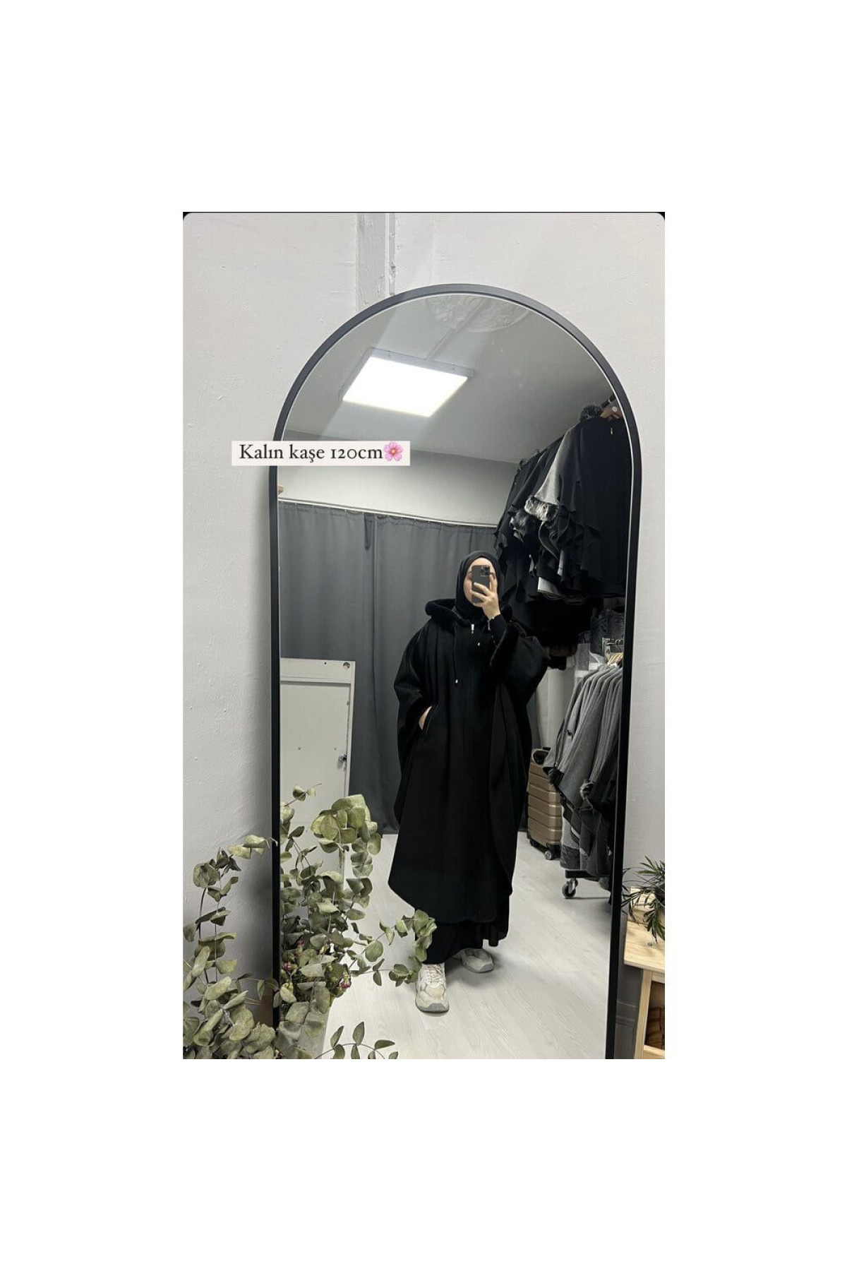 Armâni kalın kaşe FOK kaban panço verev kesim