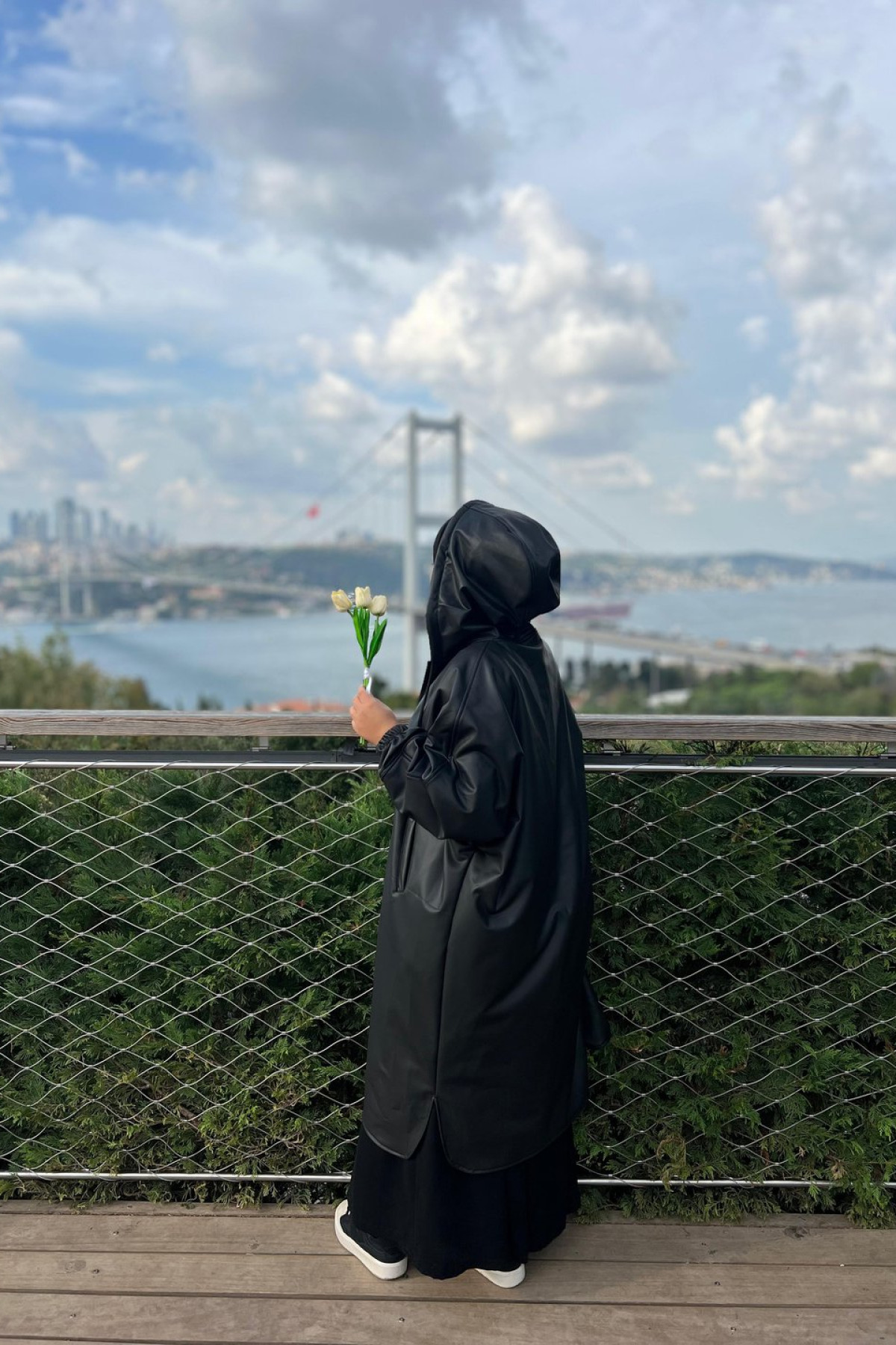 deri ruveyda verev su gecirmez yagmurluk