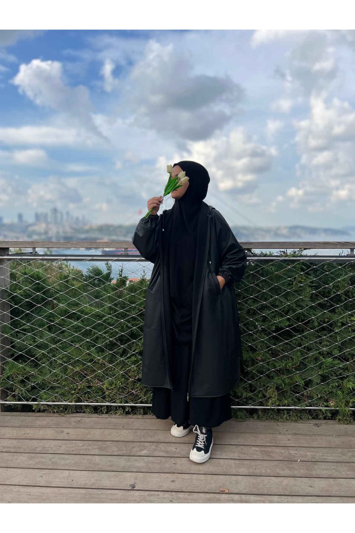 deri ruveyda verev su gecirmez yagmurluk