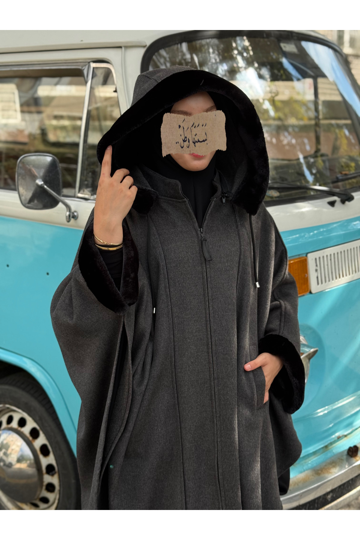 foklu koyu grey tak cikar kapson panco