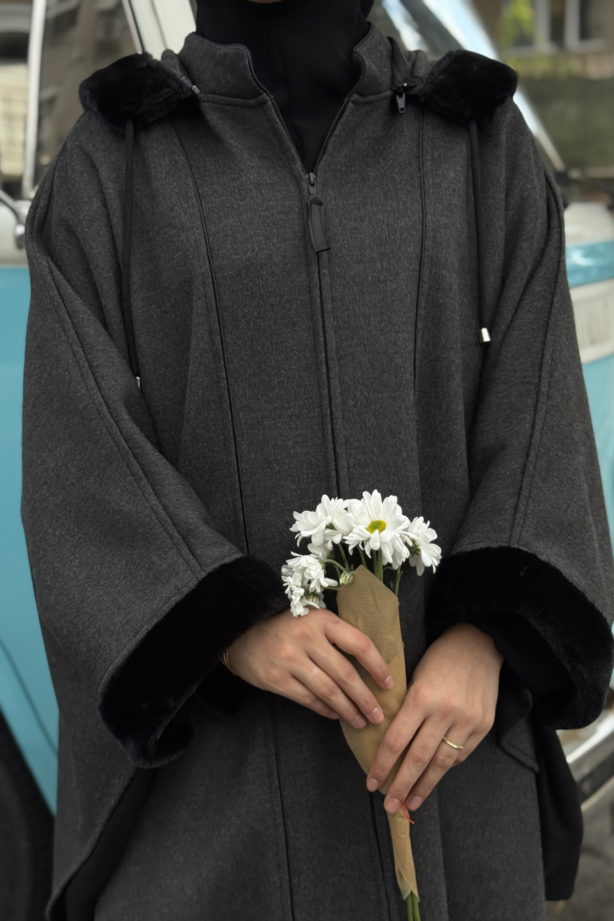 foklu koyu grey tak cikar kapson panco