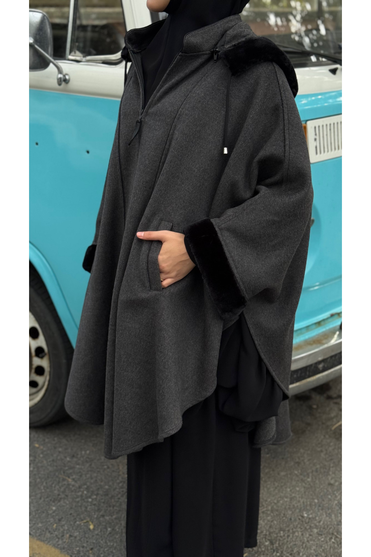 foklu koyu grey tak cikar kapson panco