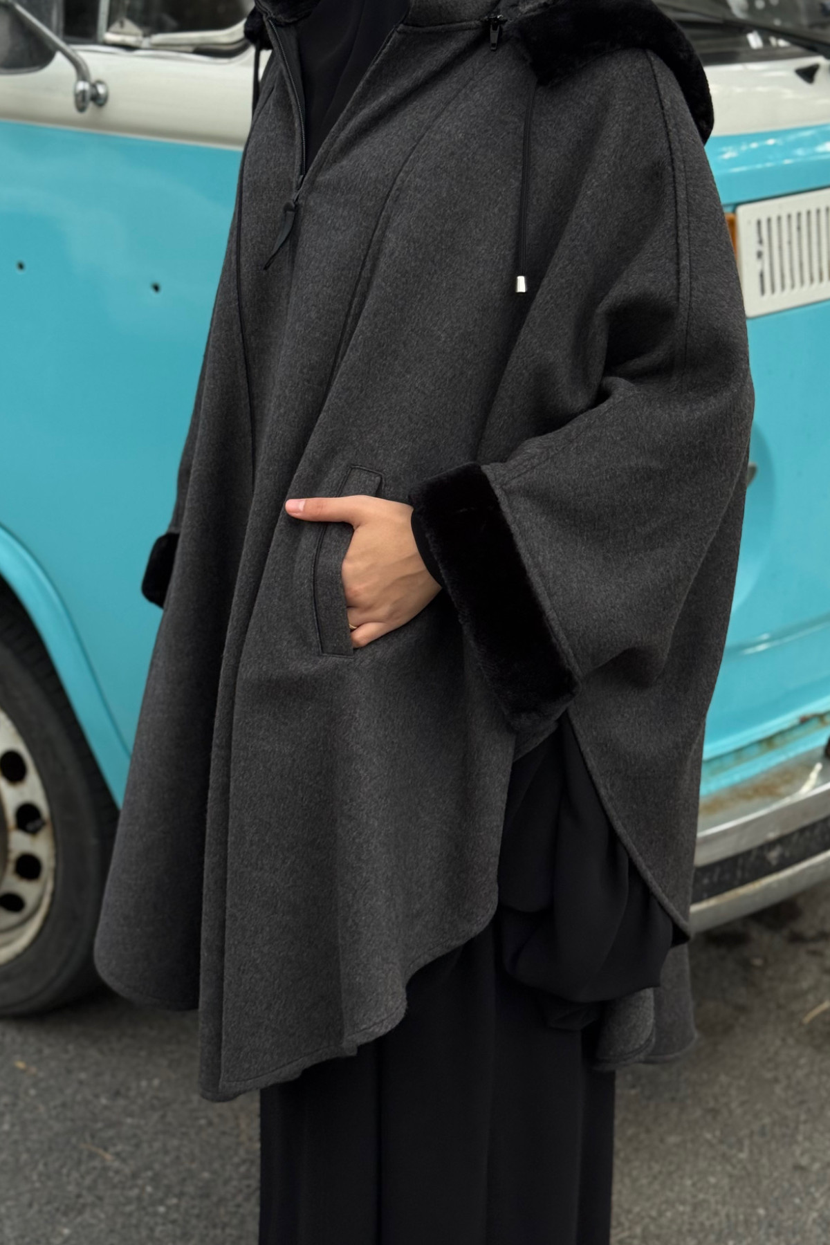 foklu koyu grey tak cikar kapson panco