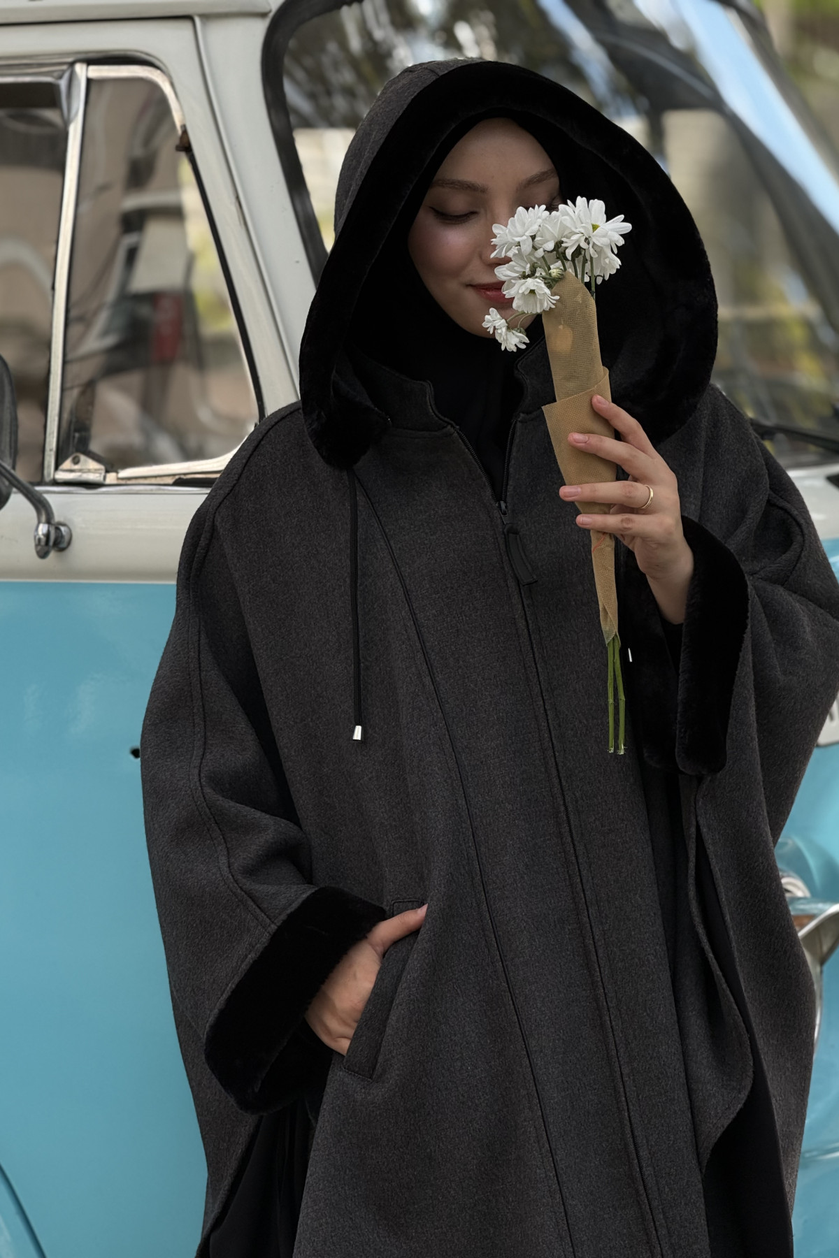 foklu koyu grey tak cikar kapson panco