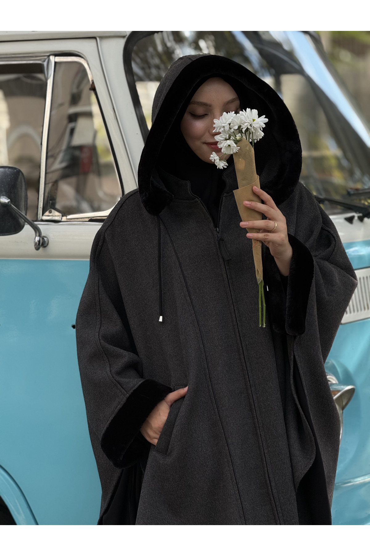 foklu koyu grey tak cikar kapson panco