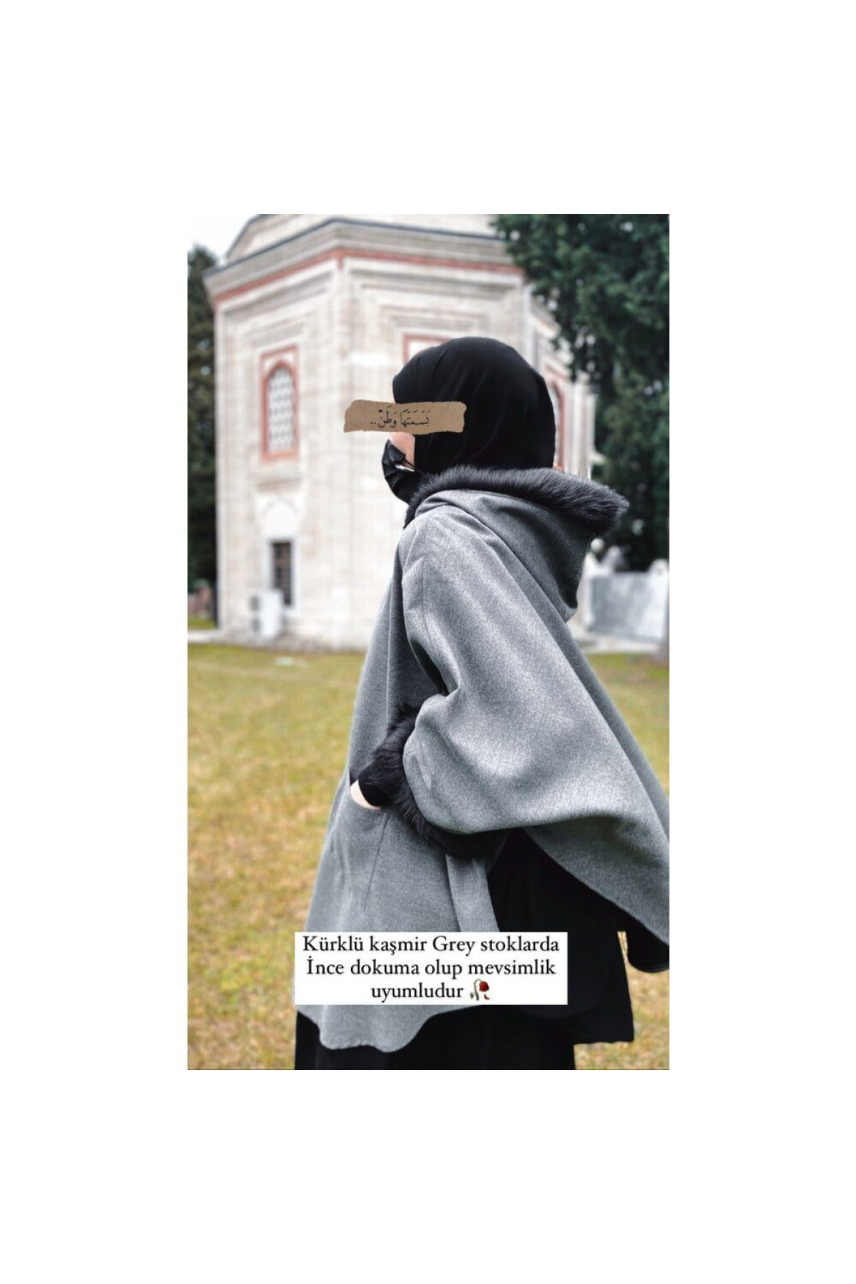 grey kurklu verev kasmir panco