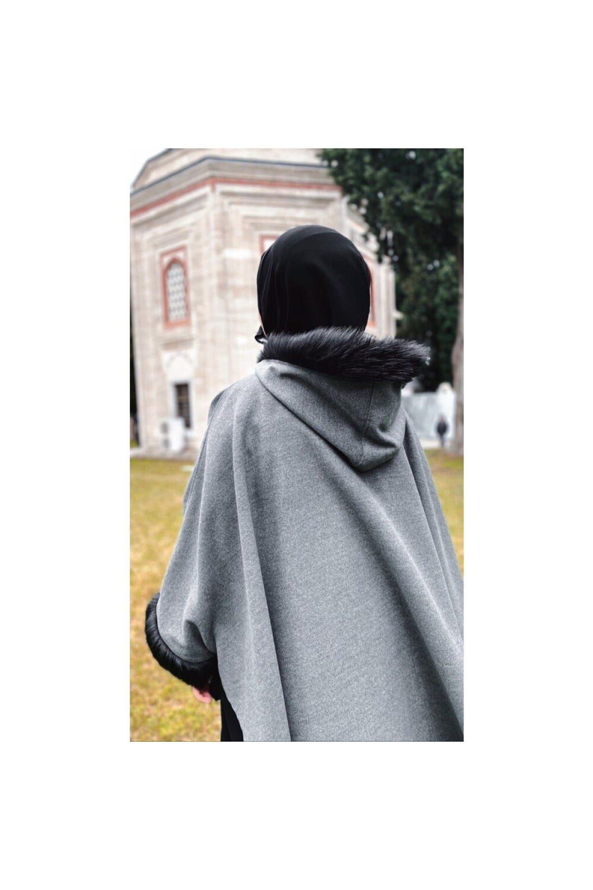 grey kurklu verev kasmir panco