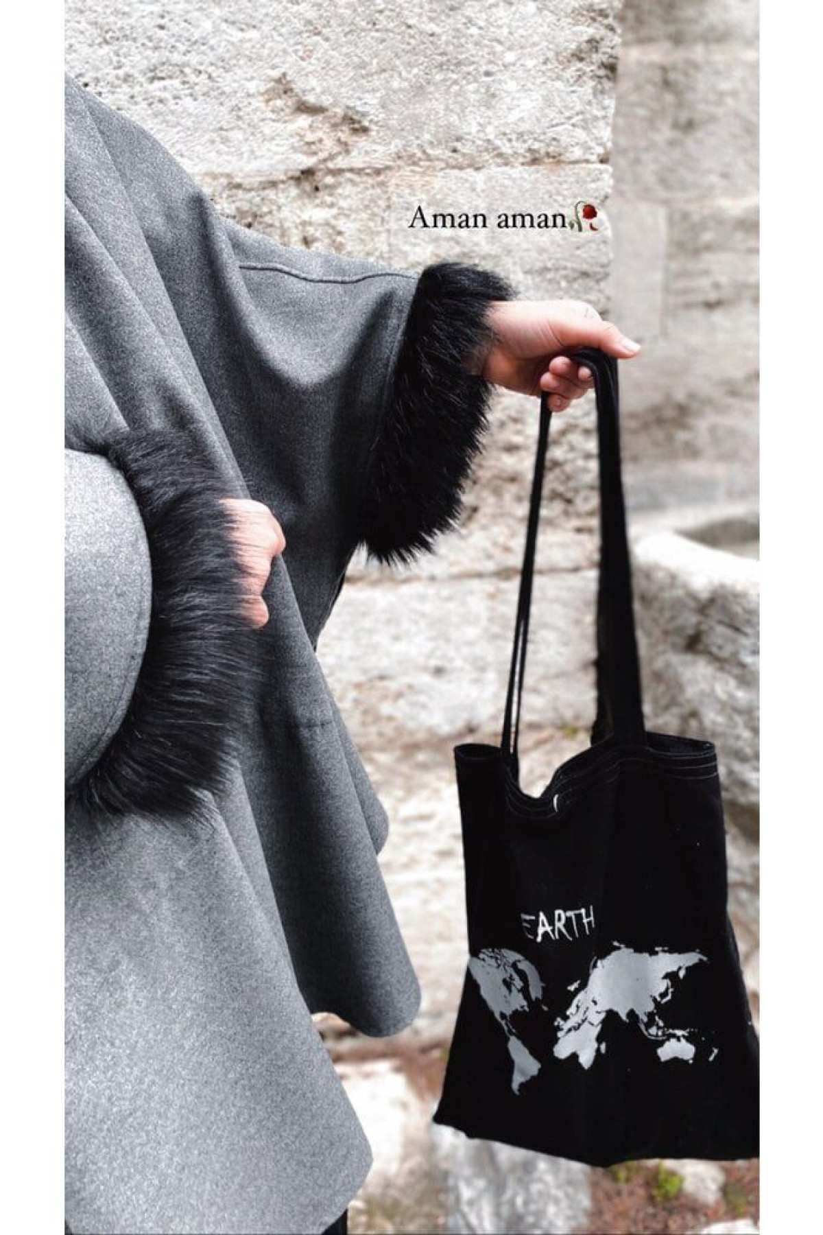 grey kurklu verev kasmir panco