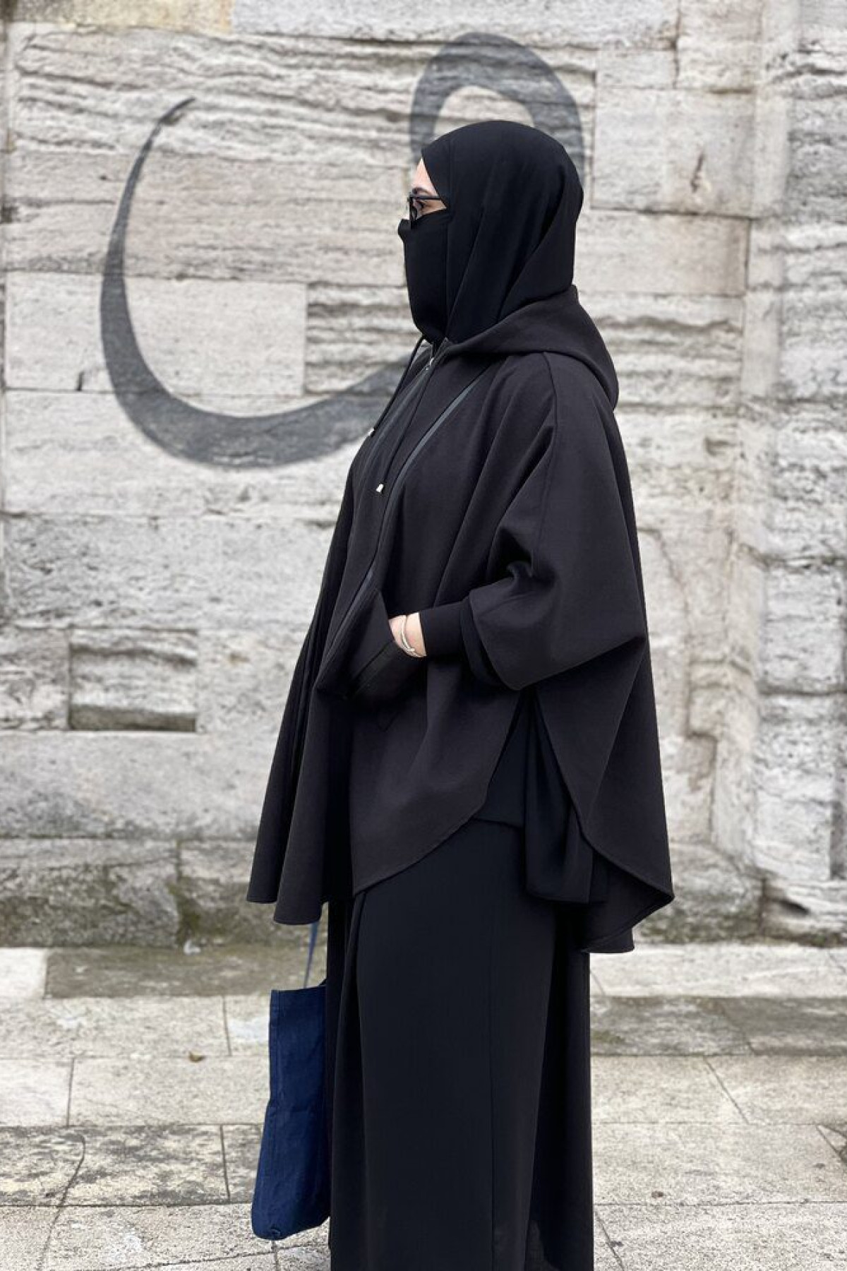 kaşe deri nervür panço ön görünüm