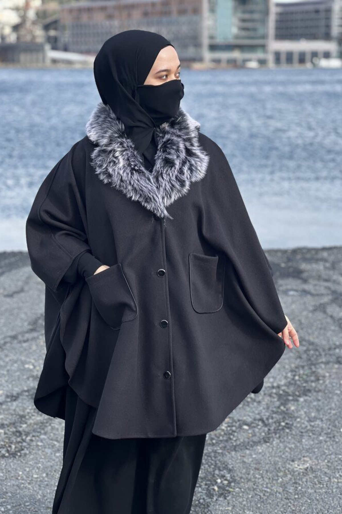 Kaşe Karma Yaka Panço