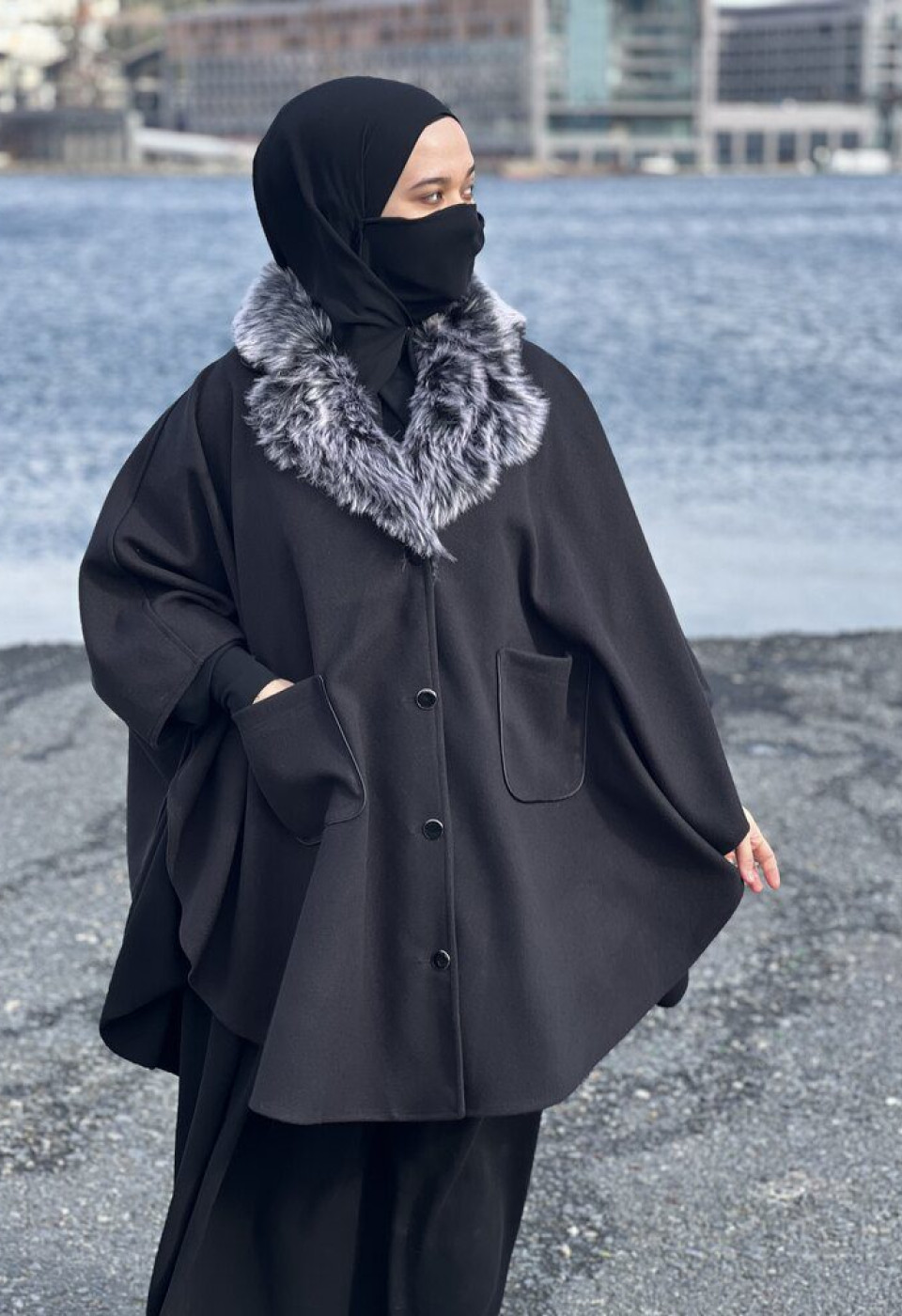 Kaşe Karma Yaka Panço