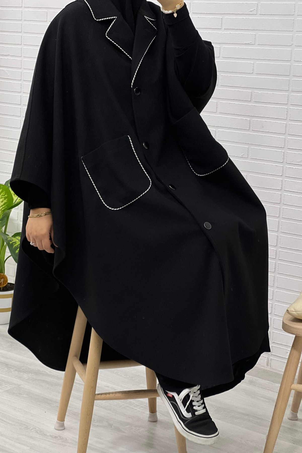 Kaşe NİHÂYET 120 cm Panço kaşe nihayet 120 cm panço ön görünüm