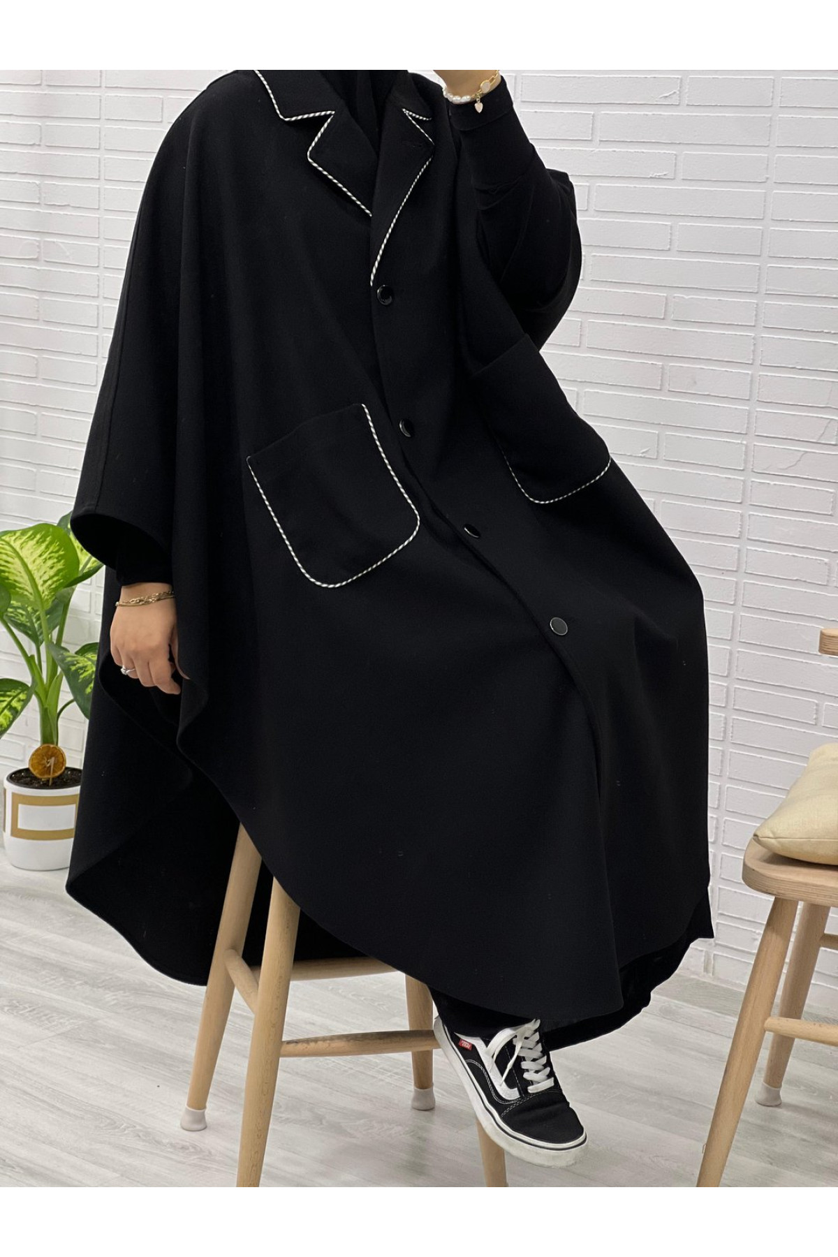 Kaşe NİHÂYET 120 cm Panço kaşe nihayet 120 cm panço ön görünüm