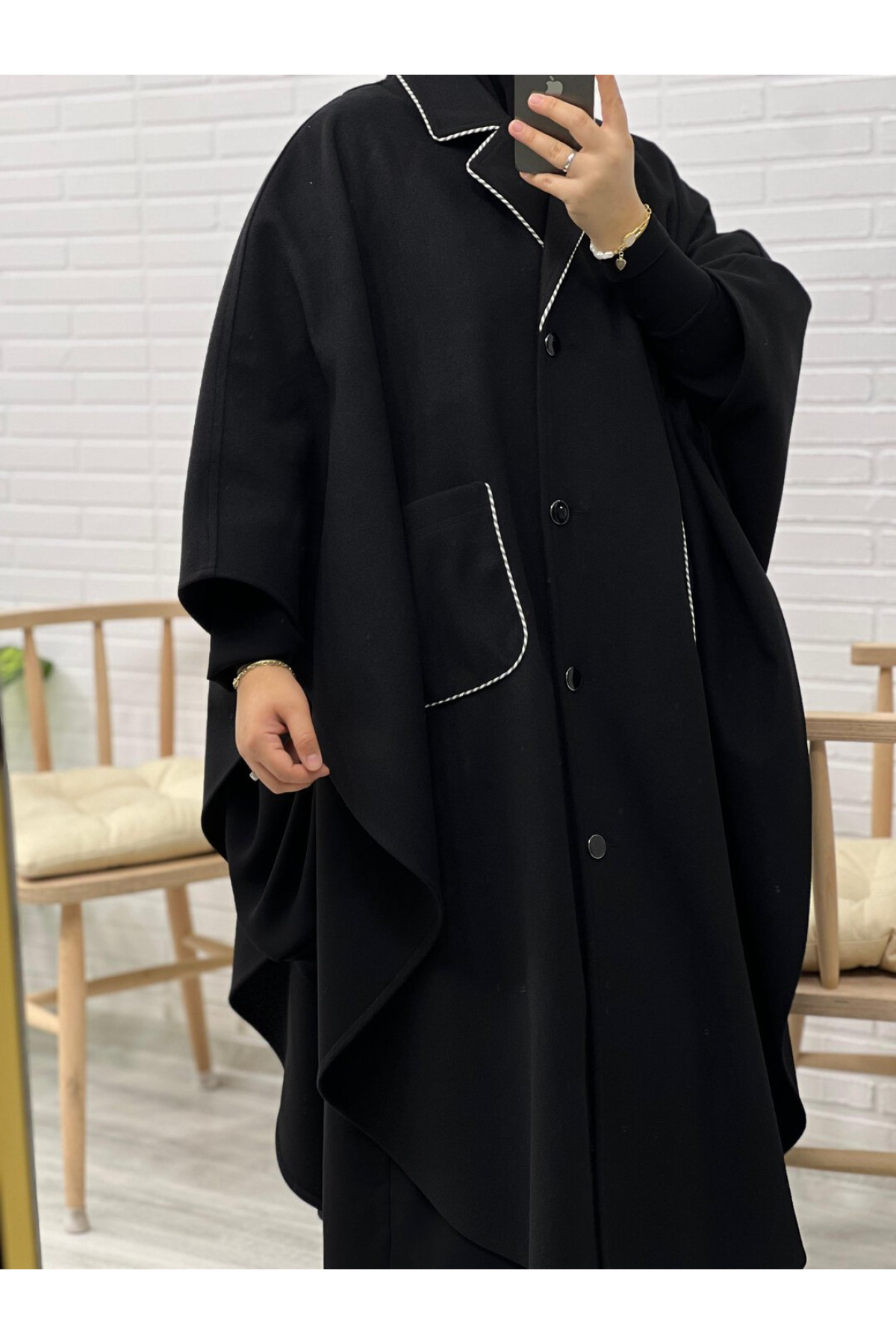 Kaşe NİHÂYET 120 cm Panço kaşe nihayet 120 cm panço ön görünüm