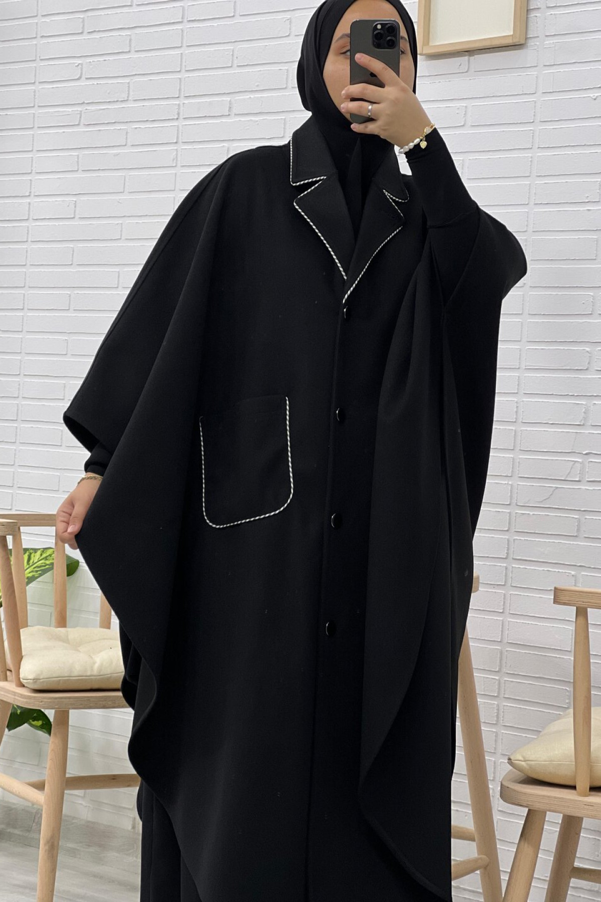 Kaşe NİHÂYET 120 cm Panço kaşe nihayet 120 cm panço ön görünüm