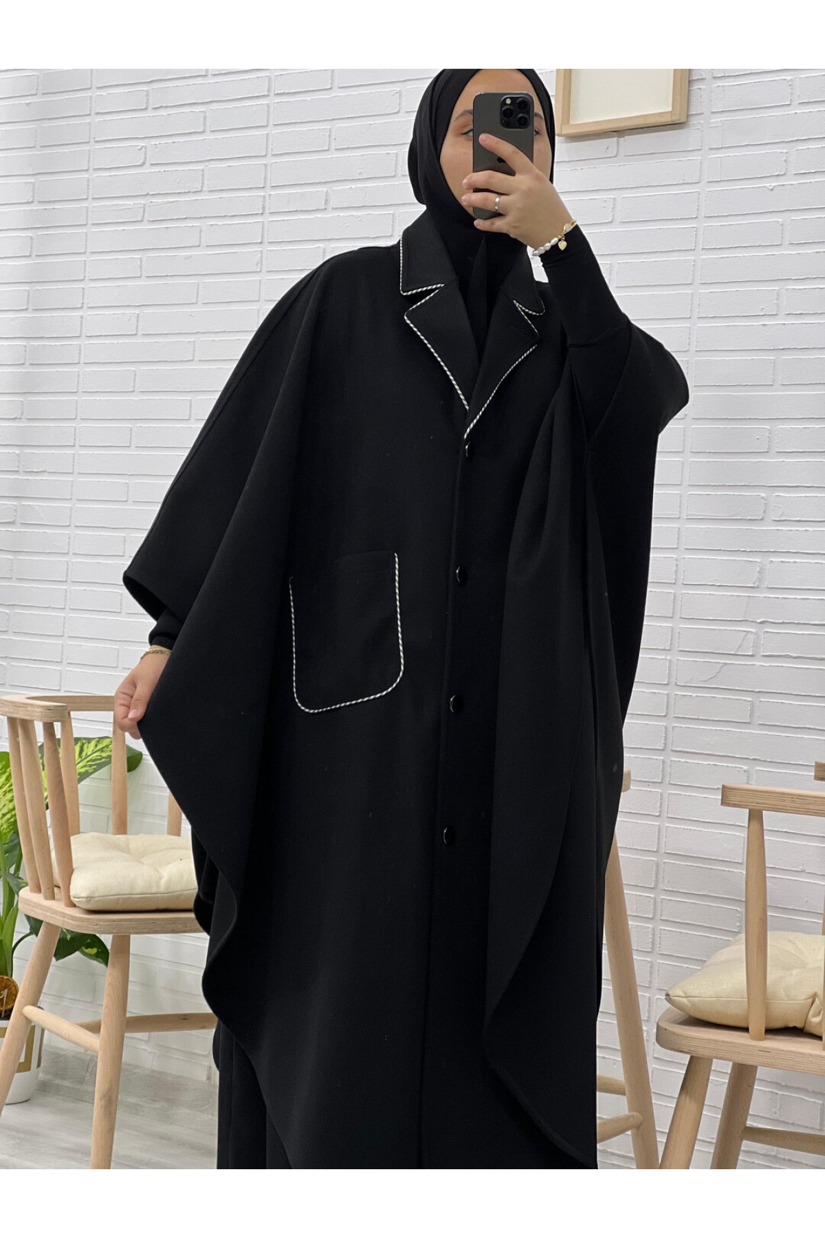 Kaşe NİHÂYET 120 cm Panço kaşe nihayet 120 cm panço ön görünüm