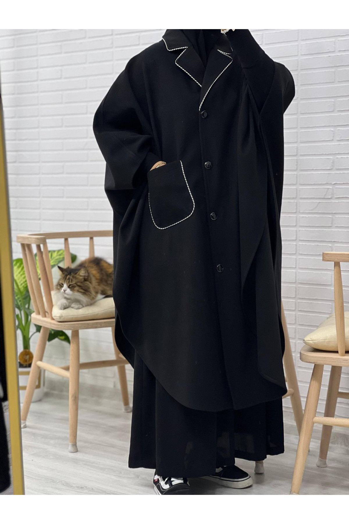 Kaşe NİHÂYET 120 cm Panço kaşe nihayet 120 cm panço ön görünüm