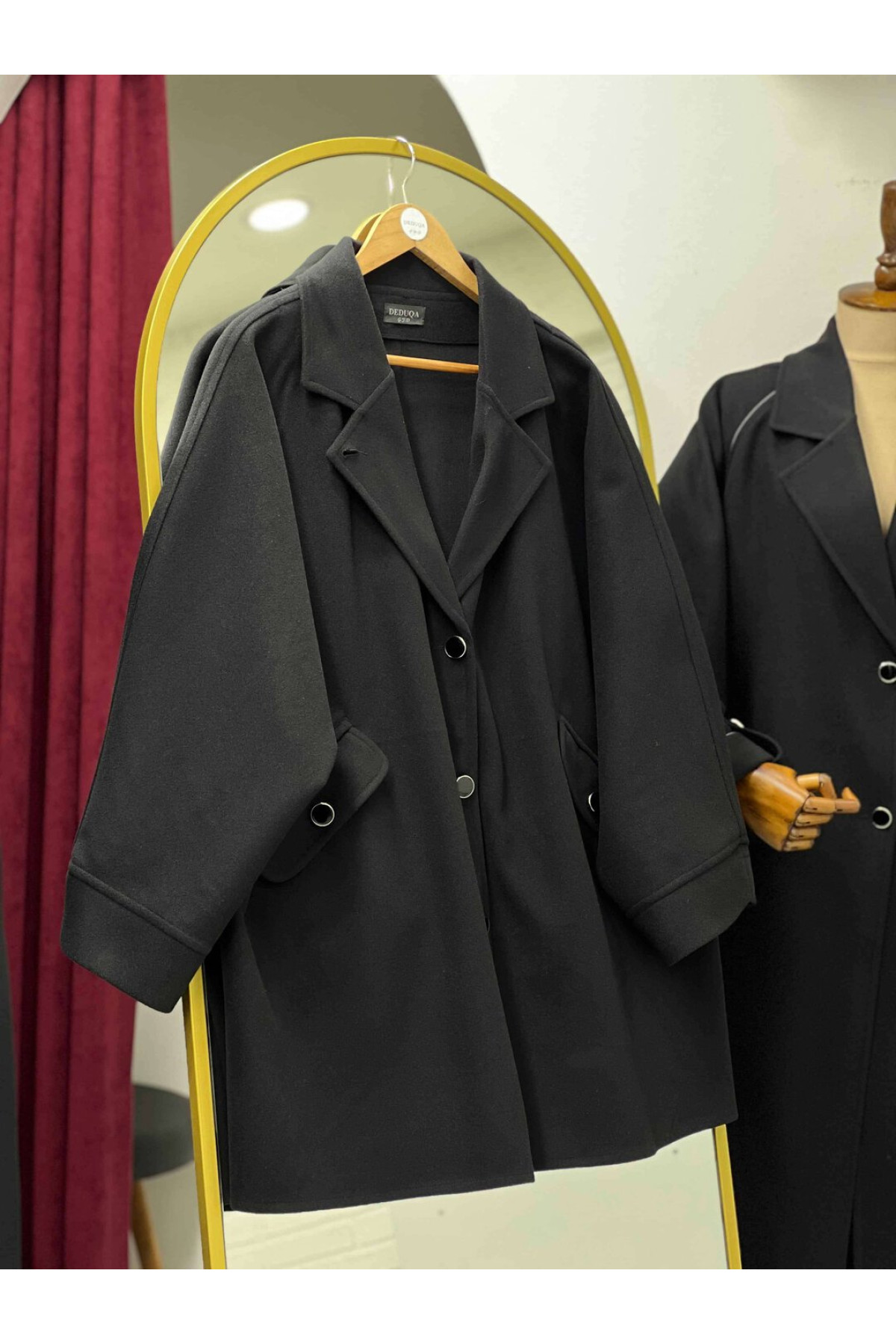 kısa oversize kaşe ceket ön görünüm