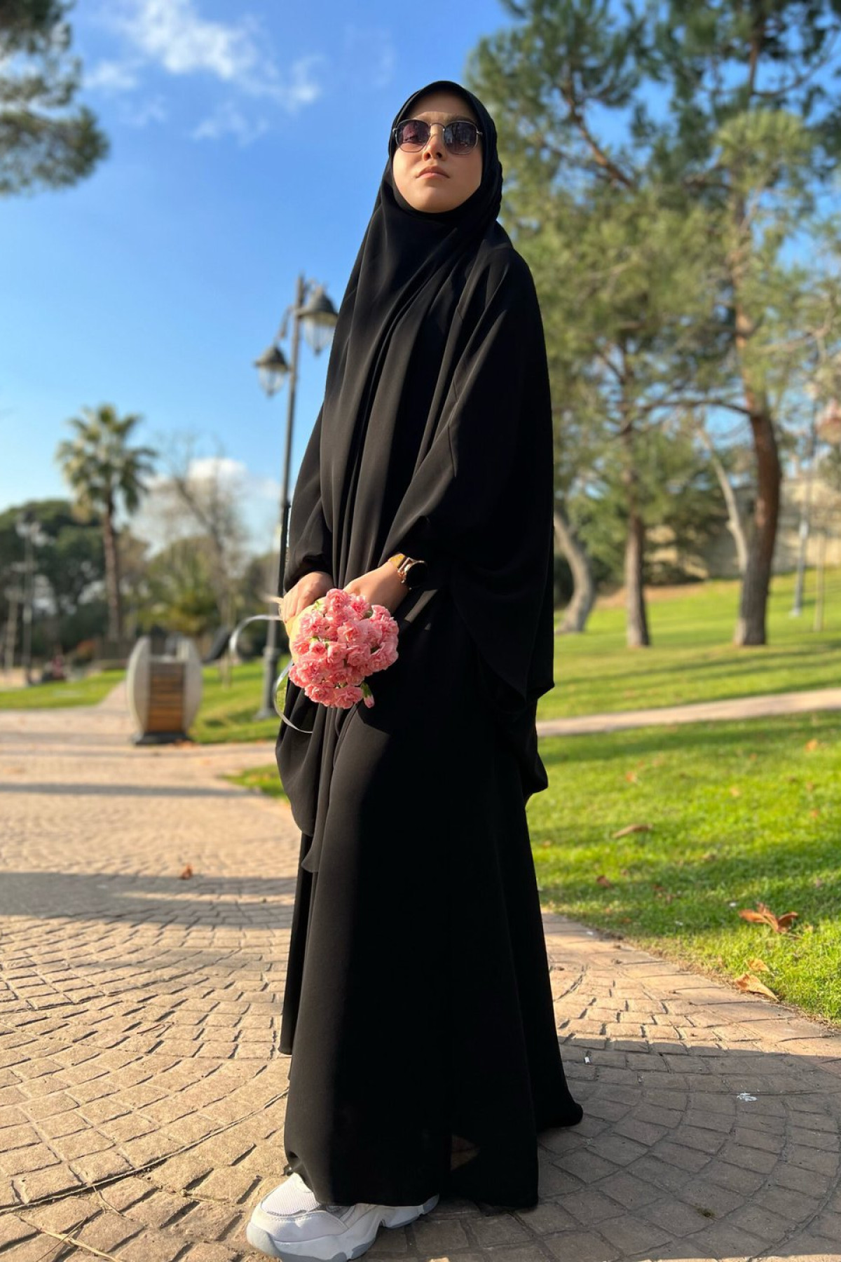 zara yuvarlak deri cep fok panco on gorunum