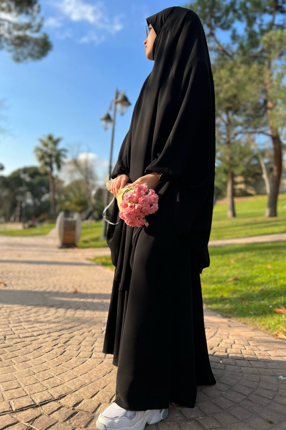 zara yuvarlak deri cep fok panco on gorunum