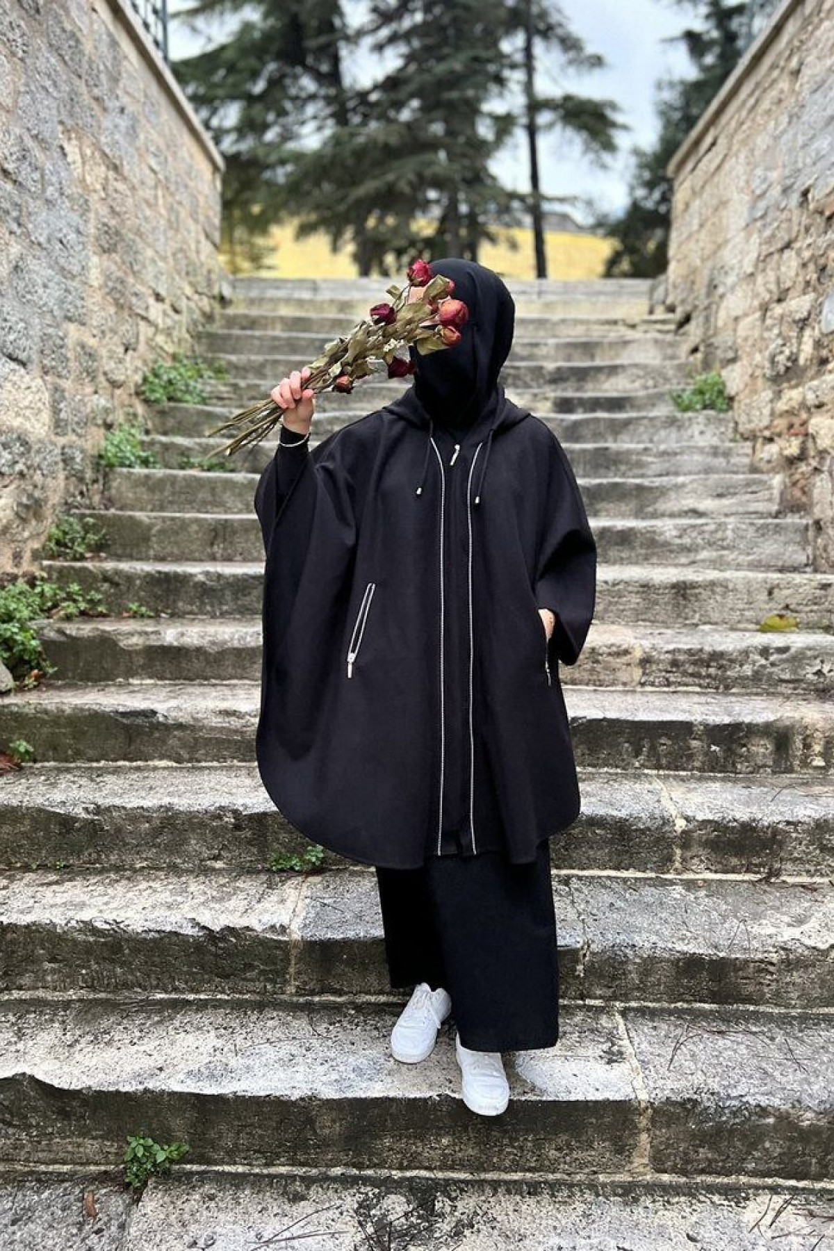 zara biyeli kimono yaka panco on gorunum