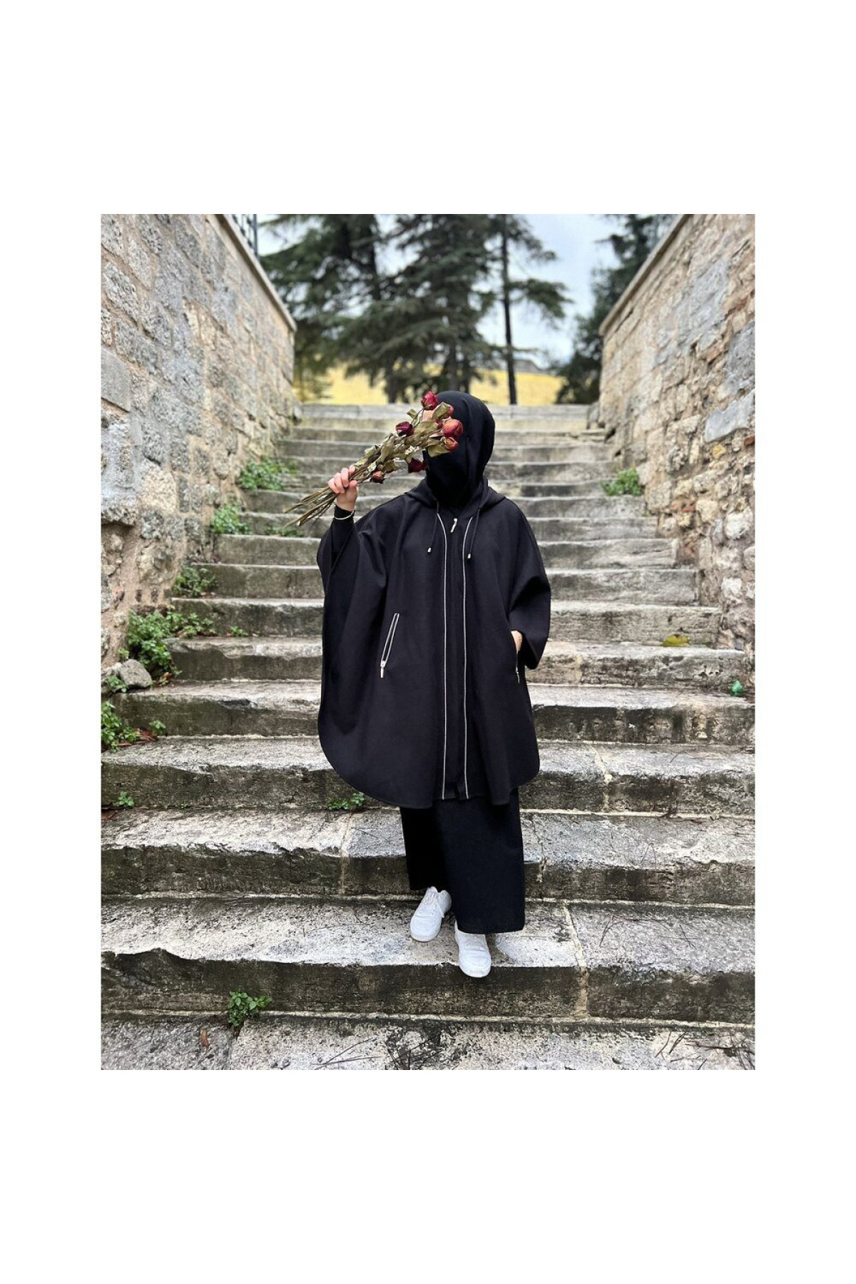 zara biyeli kimono yaka panco on gorunum