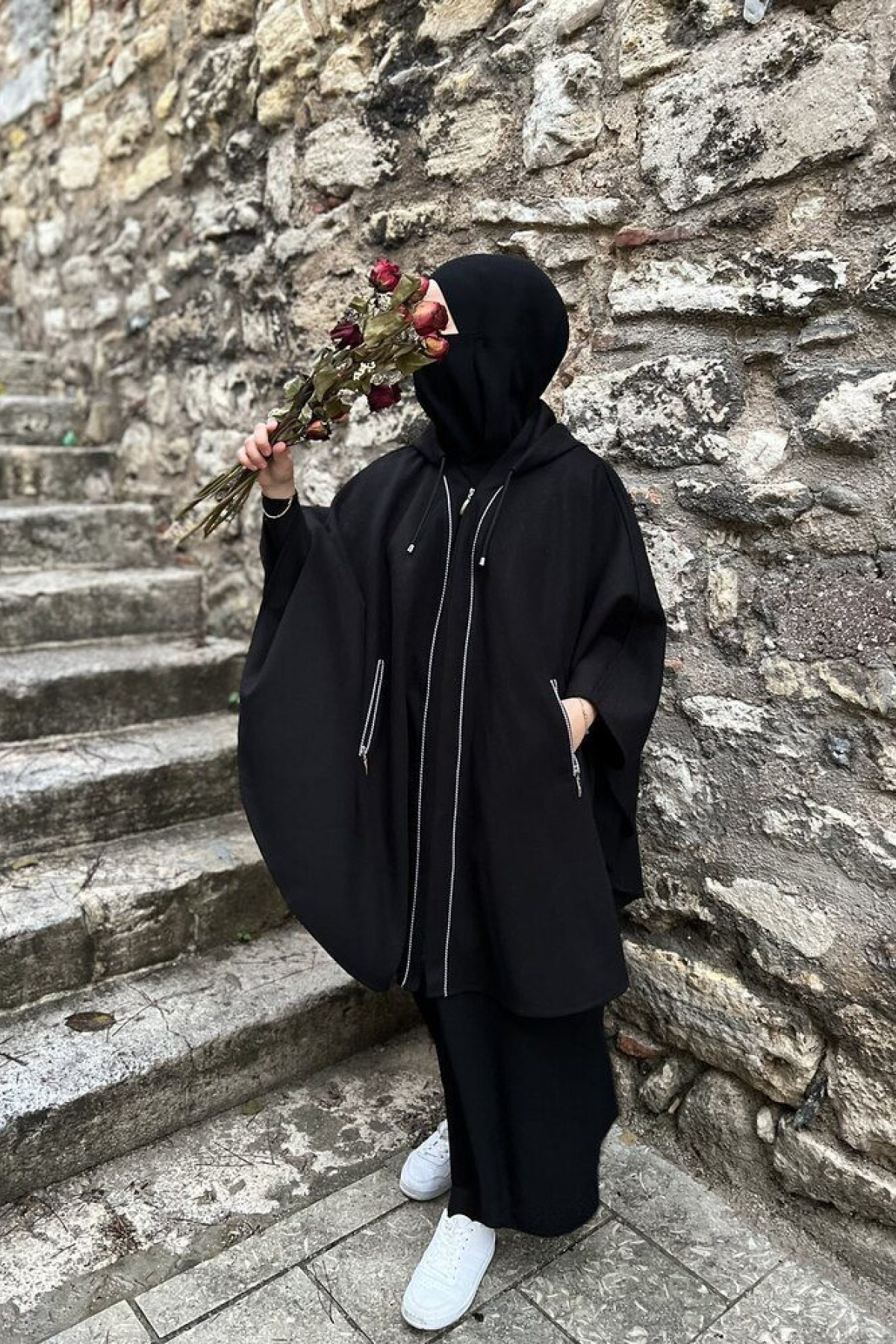 zara biyeli kimono yaka panco on gorunum