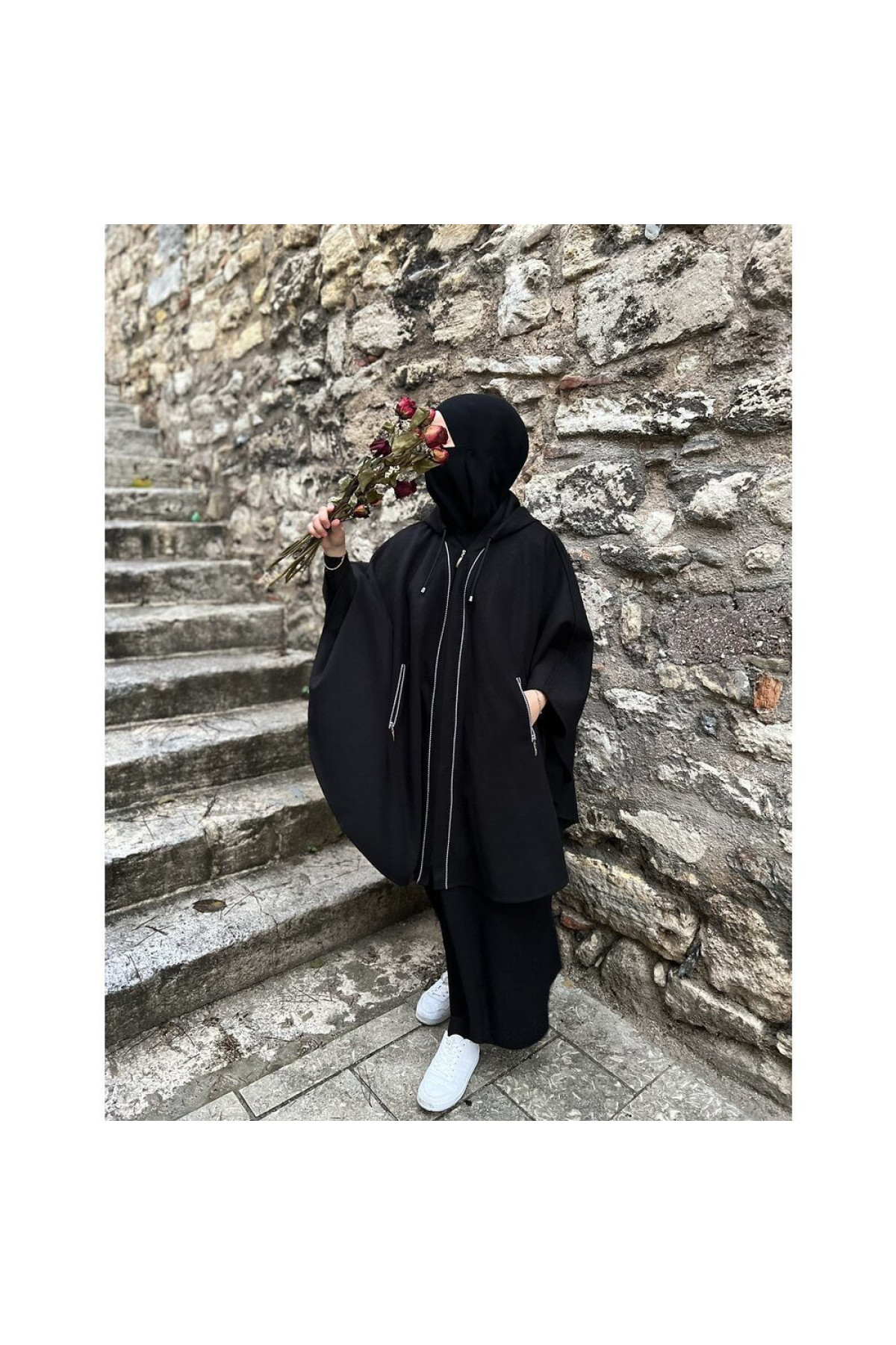 zara biyeli kimono yaka panco on gorunum