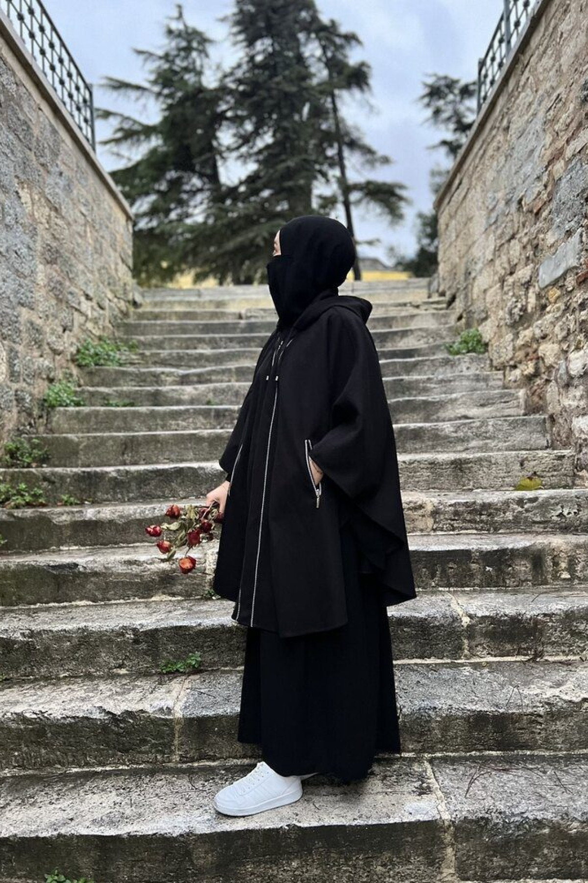 zara biyeli kimono yaka panco on gorunum