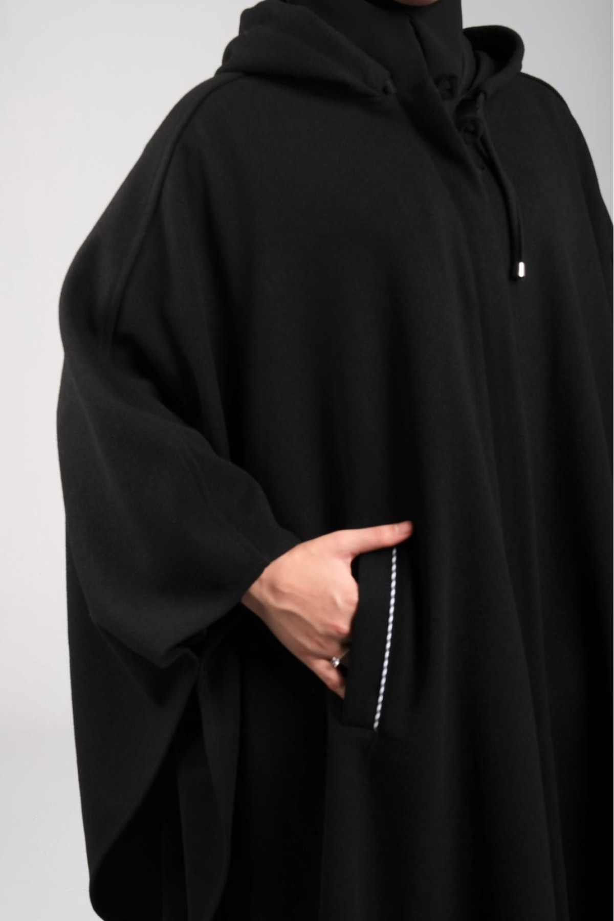 kaşe asil 120 cm verev panço ön görünüm